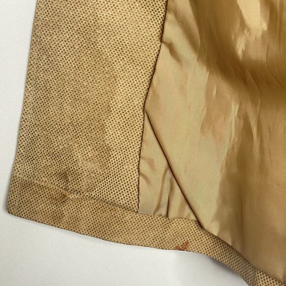 Vintage Camel Leather Jacket XL Genuine Leather Boho Y2K Textured Retro Coat - Picture 11 of 12